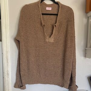 Tan V-Neck Sweater